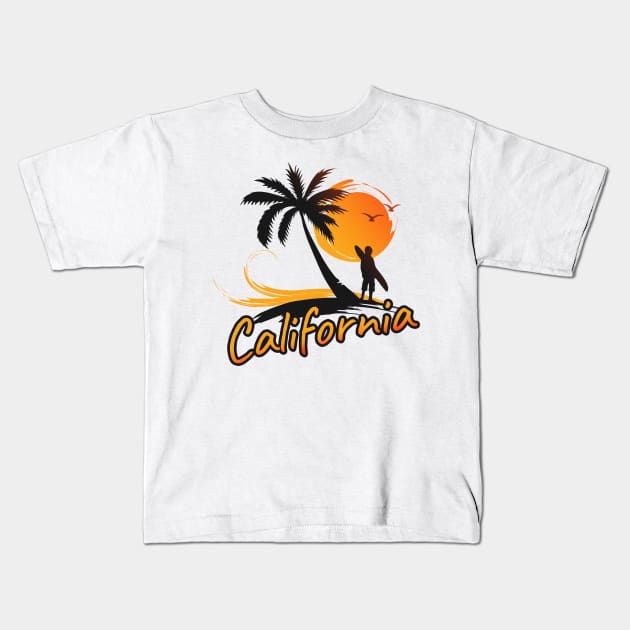 california beach Kids T-Shirt by abodehakouk